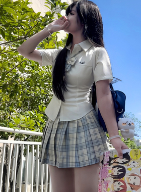花泠白兰学院jk原创正版制服收腰短袖衬衫夏季日系校供学院风上衣