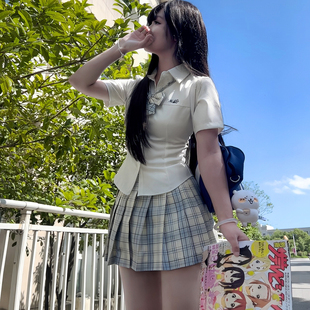 花泠白兰学院jk原创正版制服收腰短袖衬衫夏季日系校供学院风上衣