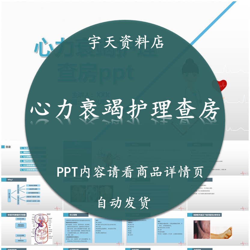 心力衰竭护理查房PPT课件 疾设计素材/源文件