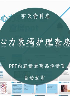 心力衰竭护理查房PPT课件 疾病知识措施 病例汇报 幻灯片电子素材