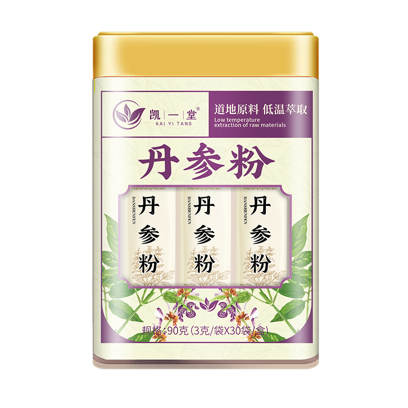正品丹参粉纯粉山东丹参片超细粉冲饮3克*30袋独立包装官方旗舰店