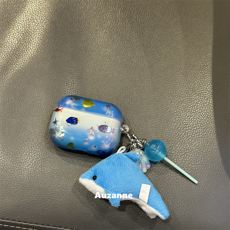半透海洋蓝色小鱼适用于airpodspro1代2代3代蓝牙耳机壳保护套,3C数码配件,耳机保护套,淘宝优惠券,粉丝福利购,淘宝优惠卷