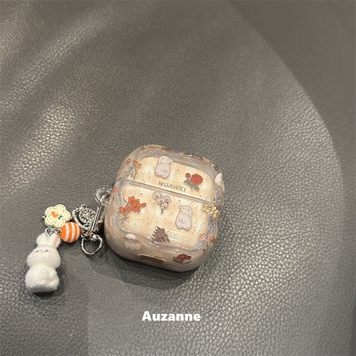 秋季半透可爱小兔子耳机壳