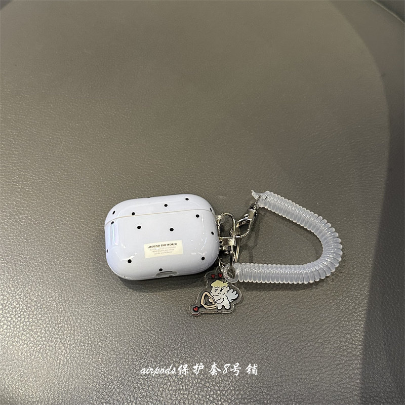 韩系ins小众波点天使适用苹果蓝牙airpods pro3代耳机保护套1代2代壳,3C数码配件,耳机保护套,淘宝优惠券,粉丝福利购,淘宝优惠卷