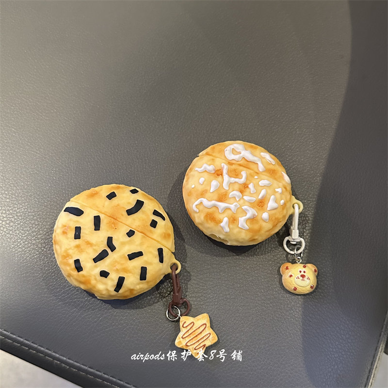趣味可爱小饼干适用于苹果airpods pro1代2代3代蓝牙耳机壳保护套