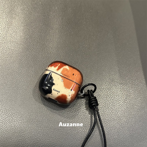 复古泼墨撞色耳机壳保护套