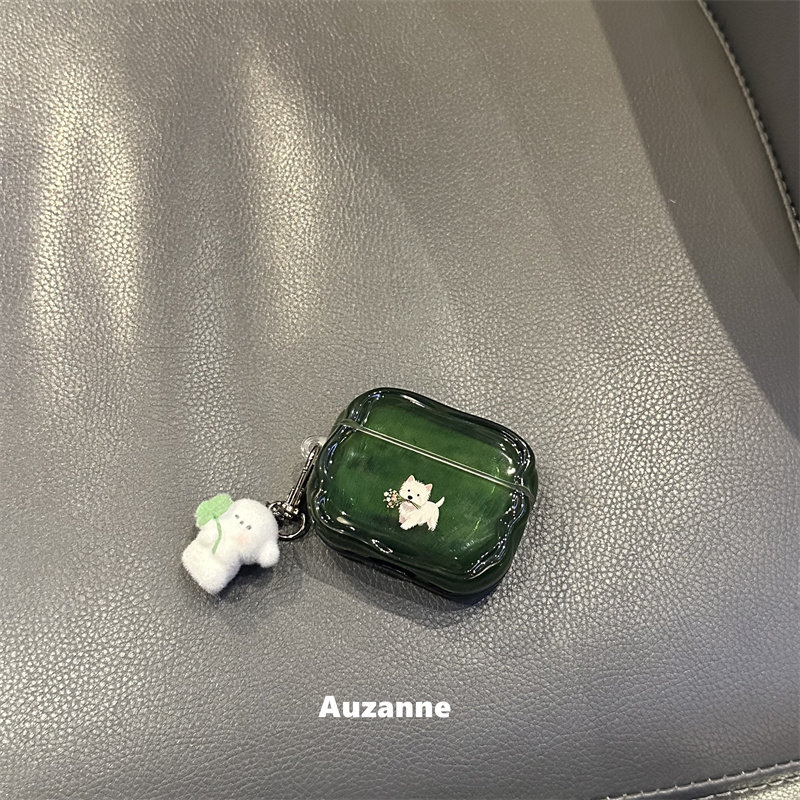 甜美半透绿可爱小狗适用于airpdospro3代蓝牙苹果耳机壳保护套4代,3C数码配件,耳机保护套,淘宝优惠券,粉丝福利购,淘宝优惠卷