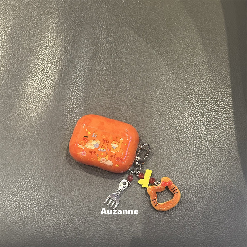 小众可爱橙色小猫咪适用于airpodspro1代2代3代4代耳机壳保护套,3C数码配件,耳机保护套,淘宝优惠券,粉丝福利购,淘宝优惠卷