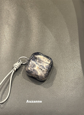半透灰色水波纹适用于freebuds6i保护套FreeClip1代2代耳机壳