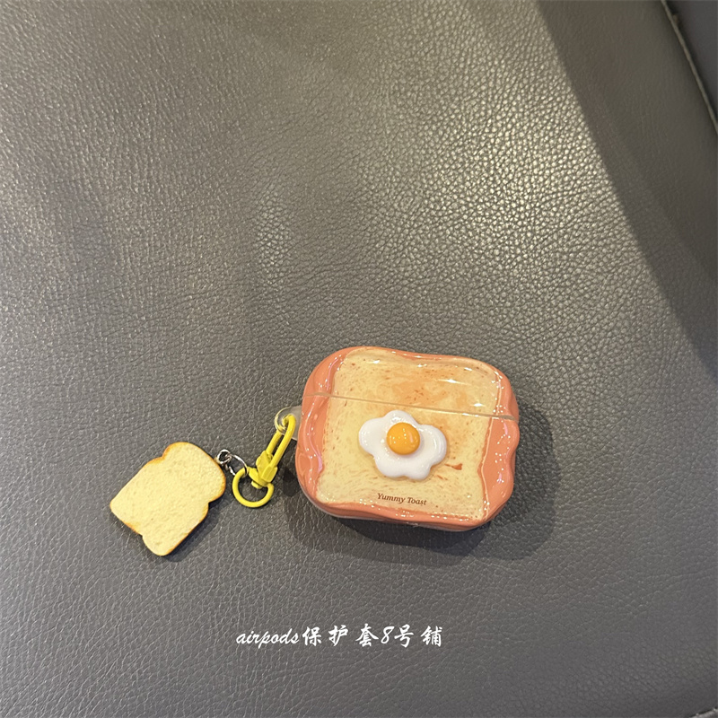 小众可爱煎蛋面包耳机壳