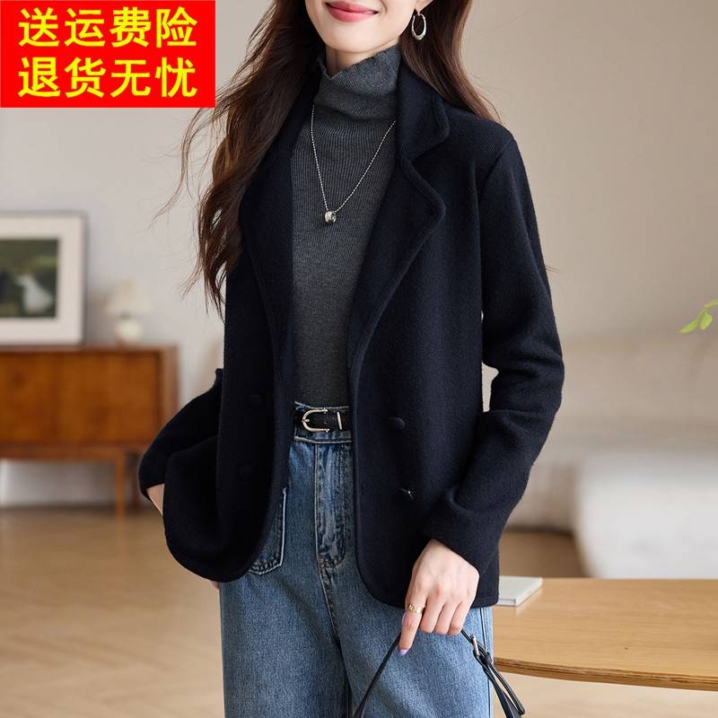 春季休闲西装领短外套女2025新款高级感春秋时尚轻职场小西服上衣