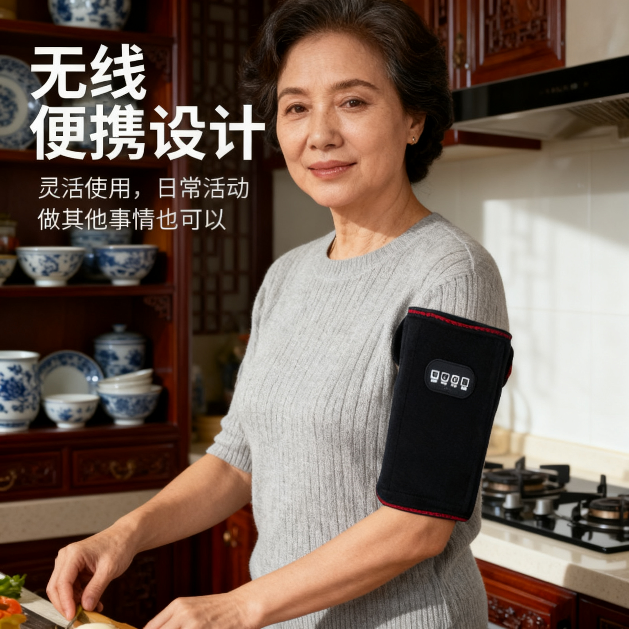 电动手臂按摩器肌肉酸痛缓解神器肘关节疼痛热敷仪腿部揉捏仪