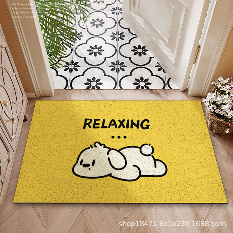 大门地垫入户pvc可裁剪门垫宠物狗狗丝圈耐脏黄色玄关垫进门地毯
