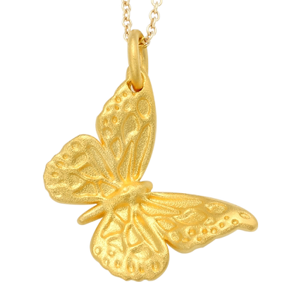黄金吊坠999时尚立体实心蝴蝶
