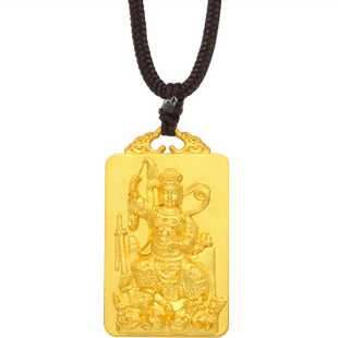 九天玄女吊坠地母圣母元君娘娘浮雕项链玄母天尊足金999黄金挂件