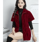 开衫 妈妈装 马甲 拉链外套中老年装 加绒半袖 马夹女秋冬新款 加厚短袖