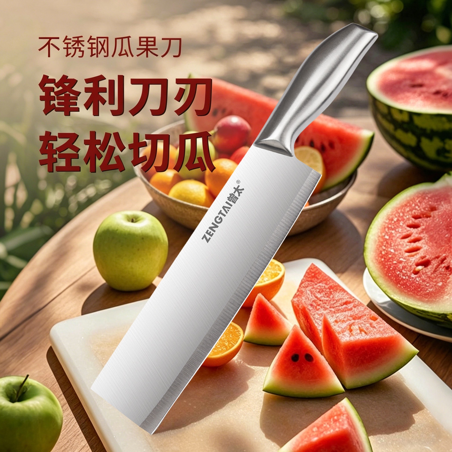 阳江不锈钢商用高档切西瓜专用大号加长包邮家用瓜果刀水果店专用