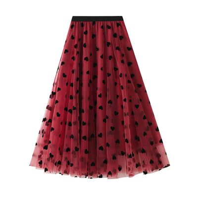 Solid color high waisted mesh puffy skirt 纯色高腰网纱蓬蓬裙