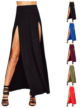 High waisted slit casual half length skirt高腰开叉休闲半身裙