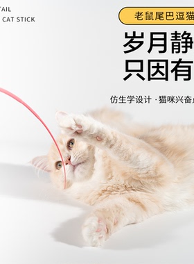 Necosekai老鼠尾巴猫逗猫棒玩具逗猫杆宠物玩具猫咪用品