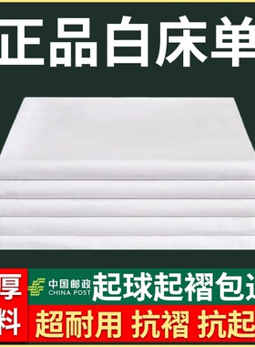 正品制式白床单防皱学生防起球军训宿舍单人军人内务纯白色垫单