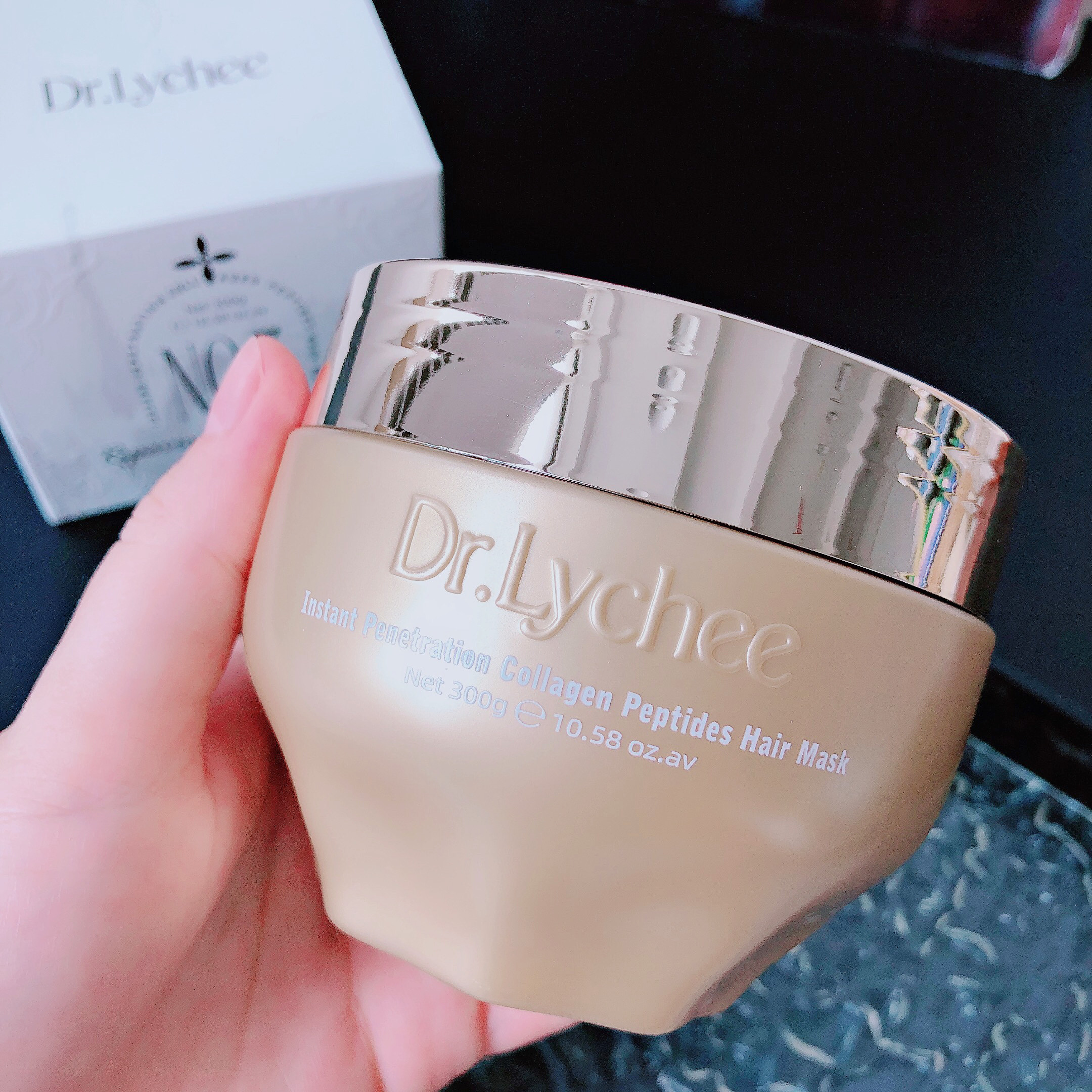 瞬透滋养！头发顺滑到摸不停~英国Dr.Lychee瞬透胶原万肽发膜300g