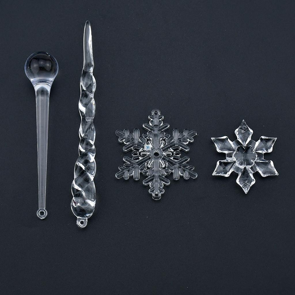 40#40pc snowflake icicle ornament crystal christmas tree