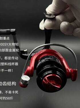 无间隙渔轮全金属摇臂鱼线轮海杆轮子鱼轮海竿纺车轮深线杯浅锚鱼