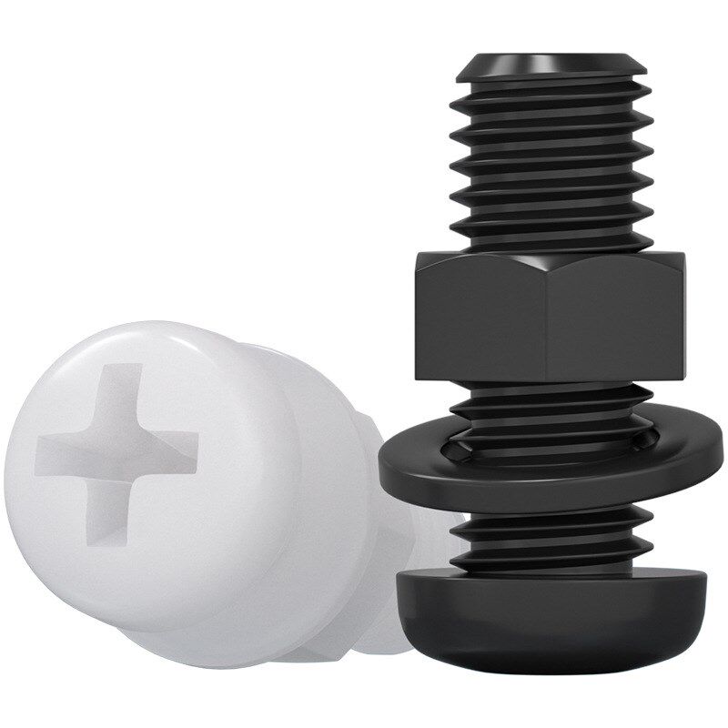 绝缘尼龙塑料塑胶圆头l十字螺丝盘头螺钉螺母套装大全M2M3M4M5M6M