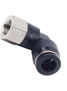 黑白色快速接头PLF8-02/u6-01 内牙弯通内丝螺纹弯头快插L型二通