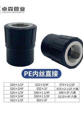 PE全新料热熔配件20内牙直接PEH承插水管配件4分直接丝口