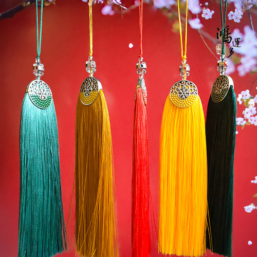 藏银花流苏穗子diy吊穗配饰25cm