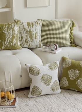轻奢复古绿色系列抱枕现代简约客厅沙发靠枕靠垫床头腰枕可定制