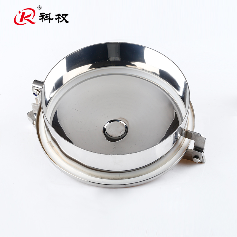 304不锈钢常压人孔盖卫生级快开人孔门酒罐上焊接圆形翻边手孔YAB