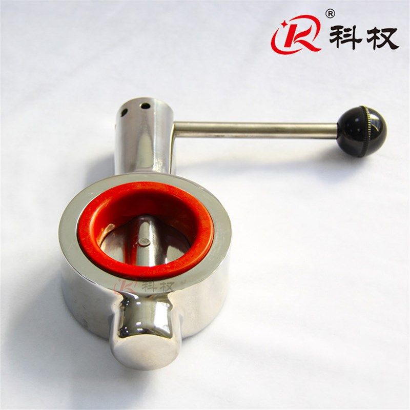 304不锈钢鸭嘴对夹蝶阀卫生级手动广式涡轮法兰对夹D71X-16P-DN50