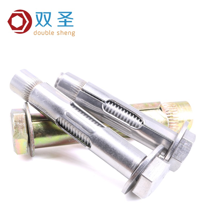 304不锈钢膨胀螺丝加长拉爆内膨胀镀锌外六角吊装膨胀螺栓管M6-12