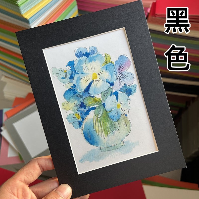 6寸7寸8寸带支架纸相框 简易卡纸画框摄影照片绘画作品装裱框挂墙图片