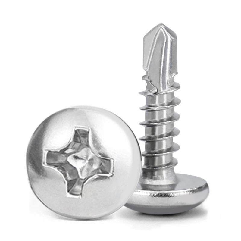 410不锈钢圆头钻尾自攻螺丝盘头十字钴铁自攻自钻螺钉M4.2燕尾钉