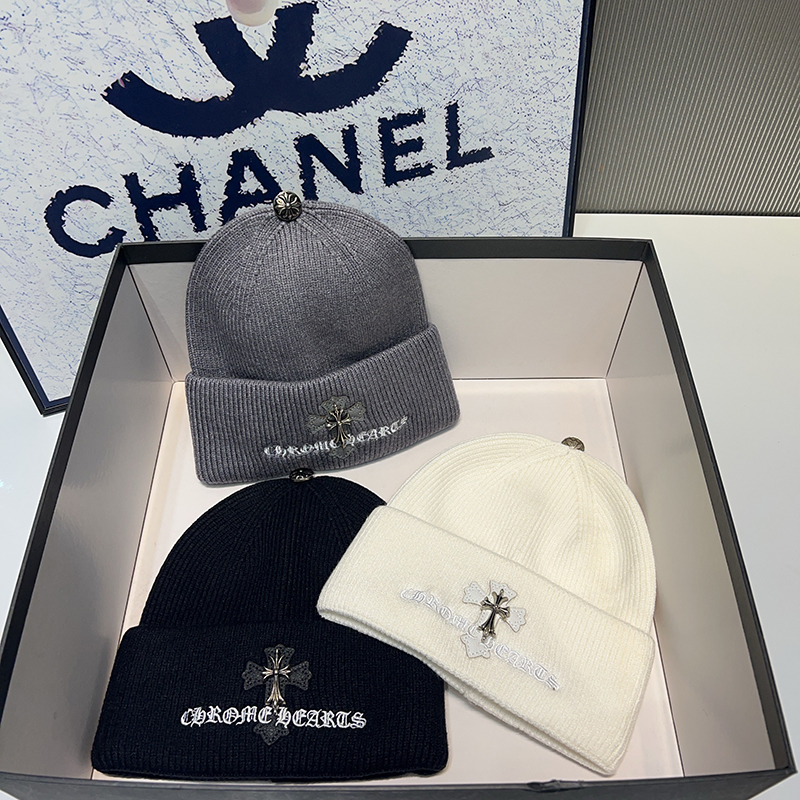 美式十字架秋冬男女针织帽子百搭加厚保暖毛线帽防寒护耳包头冷帽