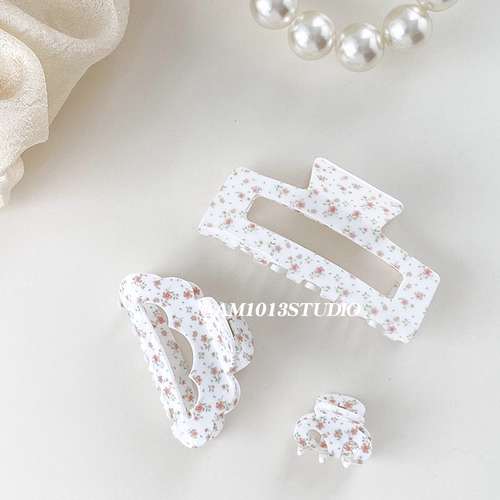 Заколка для волос, заколка-крабик, хвостик, акула, шпильки для волос, аксессуар для волос, новая коллекция, цветочный принт, в цветочек