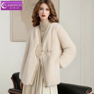 阔太太加厚款 菲梦伊红色毛绒大衣女冬季 仿皮草外套 直播专享