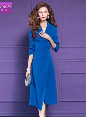 【直播专享】菲梦伊西装连衣裙女秋季新款小众气质通勤职业裙子