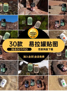 饮料可乐款易拉罐听装30包装设计包装设计贴图素材效果VIPSD素材