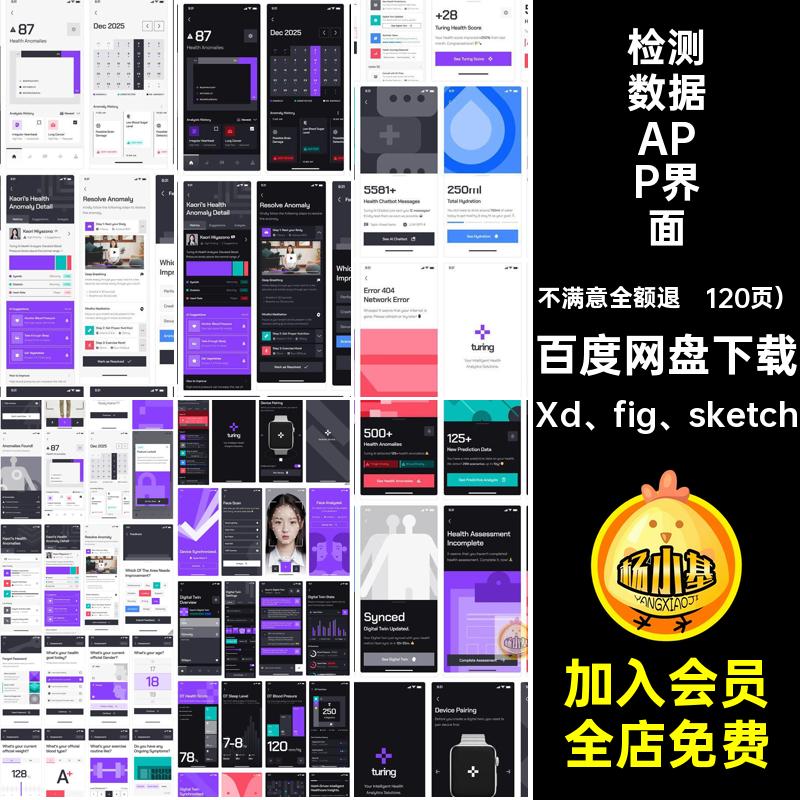 APP界面AI智能健康健身检测数据UI设计figmasketchxd格式源文件