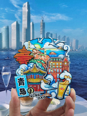 青岛威海烟台旅游冰箱贴金属文创特色纪念品山东青岛啤酒节淄博