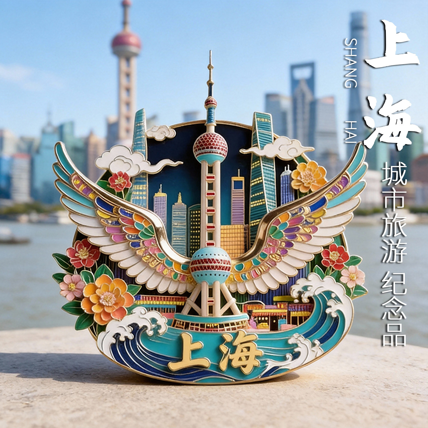 简欣上海城市建筑金属磁贴冰箱贴图片
