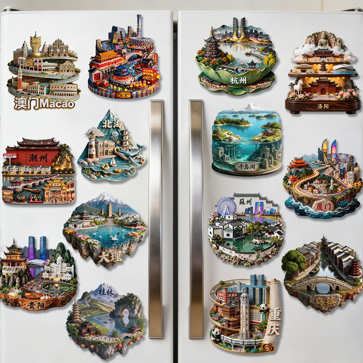 中国城市旅游冰箱贴纪念品礼品图片