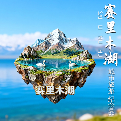 简欣新疆赛里木湖城市冰箱贴