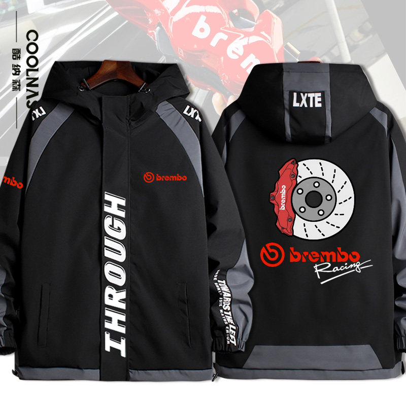 brembo布雷博刹车卡钳汽车改装发烧友可定制图案周边夹克外套衣服