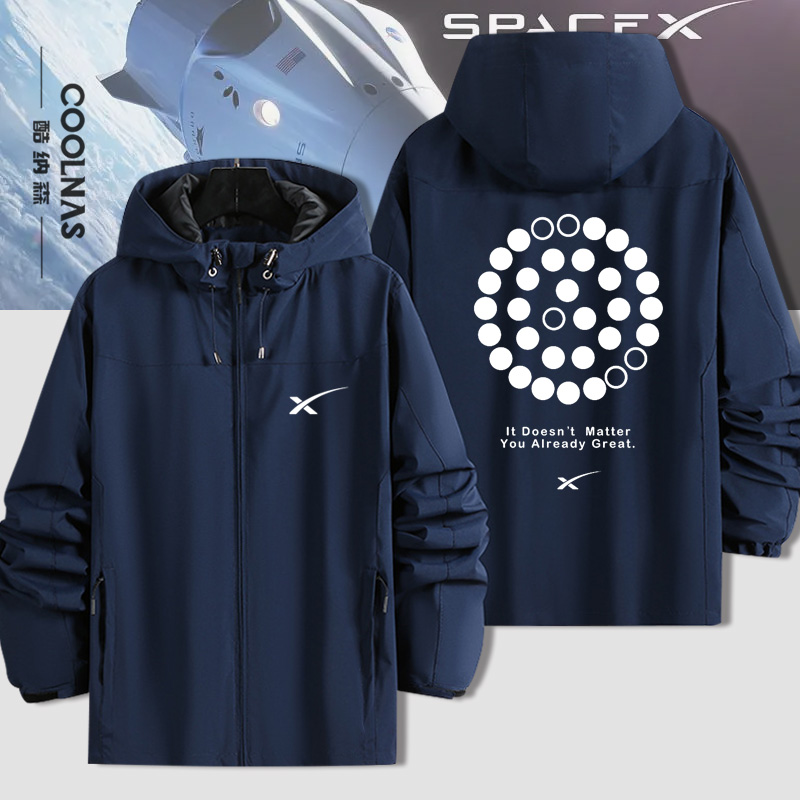 spacex太空马斯克周边冲锋衣夹克
